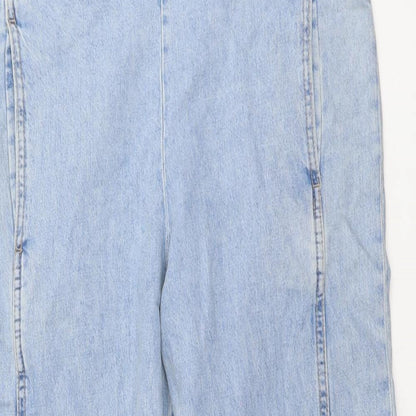 Zara Womens Blue Cotton Straight Jeans Size 4 L29 in Regular