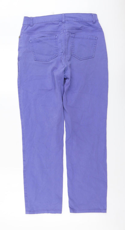 Gelco Womens Purple Polyester Straight Jeans Size 10 L27 in Regular Button