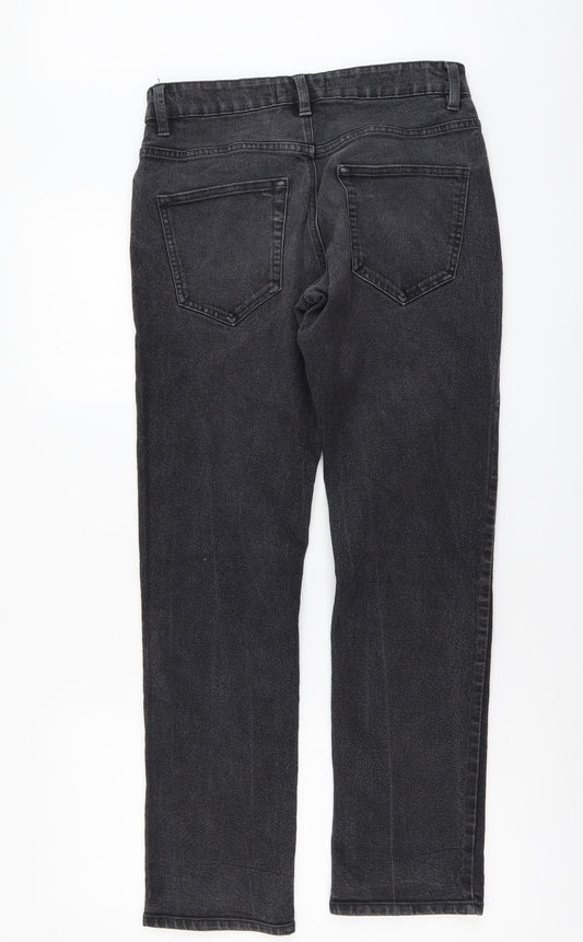 Easy Mens Blue Cotton Straight Jeans Size 30 in L32 in Regular Button