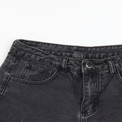 SheIn Womens Black Cotton Cut-Off Shorts Size M L3 in Regular Button