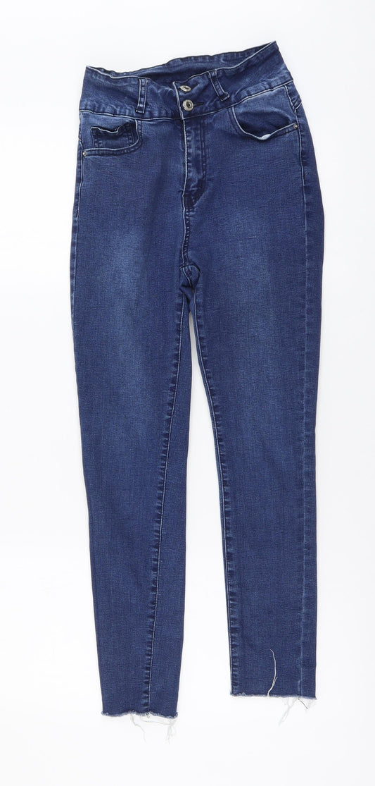 SheIn Womens Blue Cotton Skinny Jeans Size M L25 in Regular Button