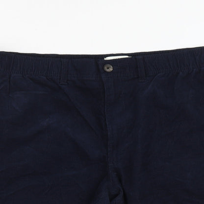 Marks and Spencer Womens Blue Cotton Chino Shorts Size 2XL L9 in Regular Button