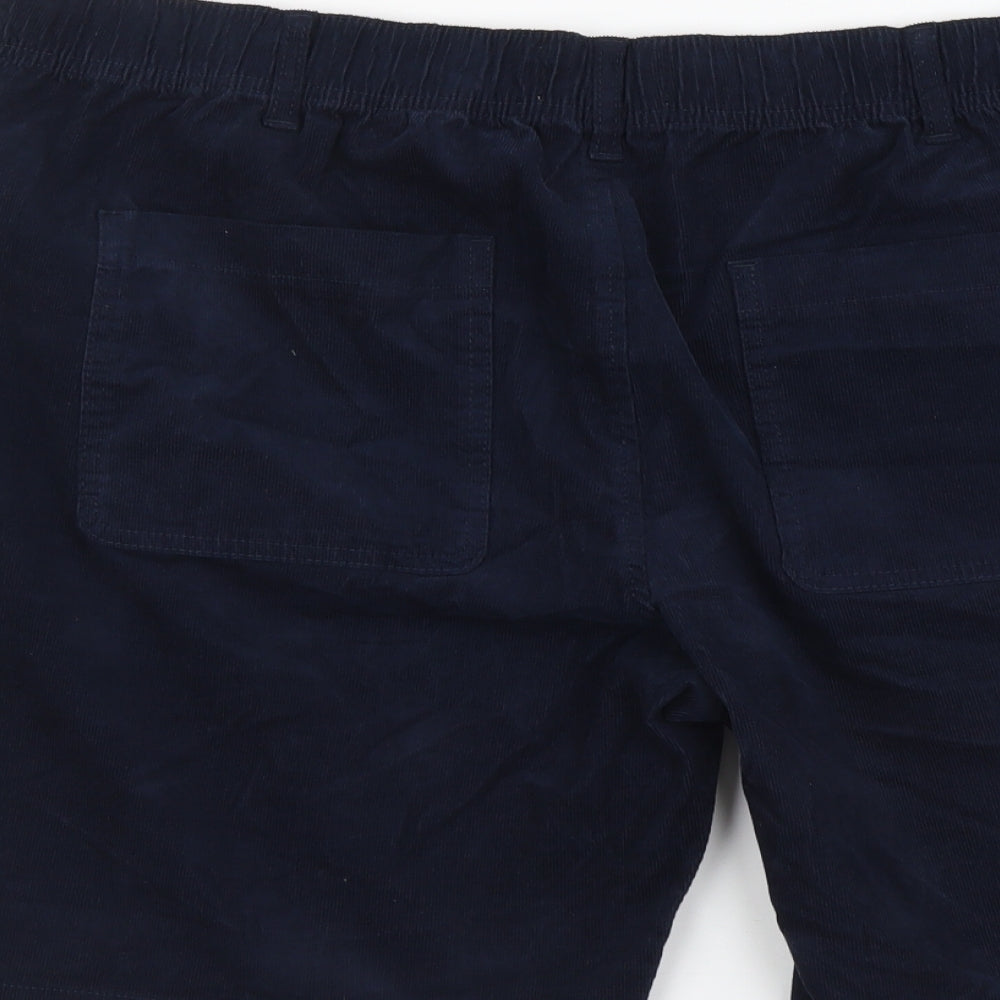 Marks and Spencer Womens Blue Cotton Chino Shorts Size 2XL L9 in Regular Button