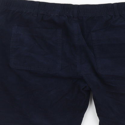 Marks and Spencer Womens Blue Cotton Chino Shorts Size 2XL L9 in Regular Button