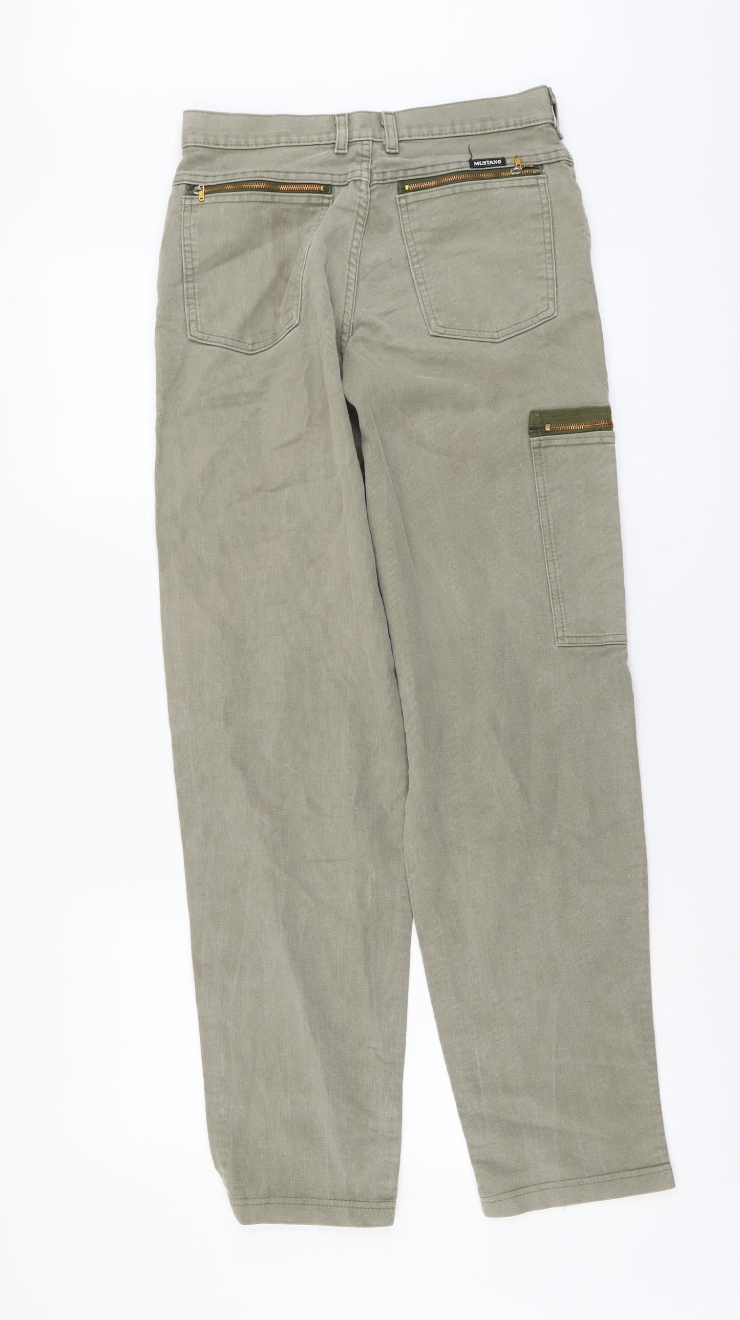 Mustang Womens Green Cotton Straight Jeans Size 26 in L31 in Regular Button