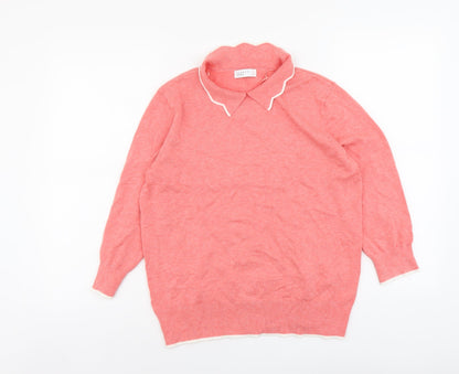 Womens UK Size 14 Papaya Orange Pullover Jumper