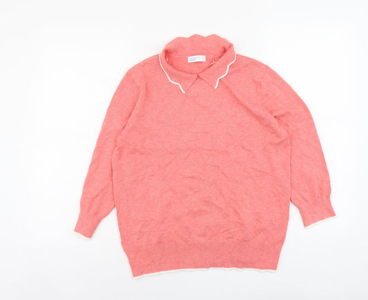 Womens UK Size 14 Papaya Orange Pullover Jumper