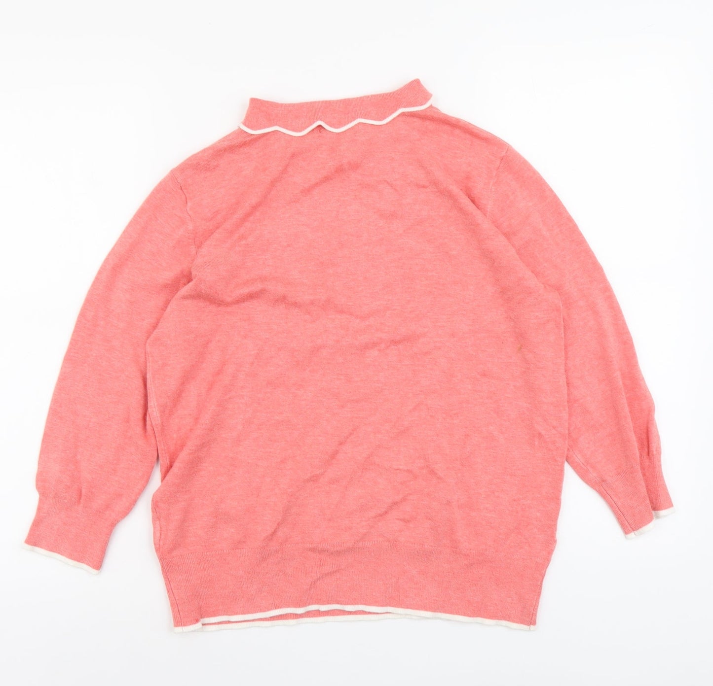 Womens UK Size 14 Papaya Orange Pullover Jumper