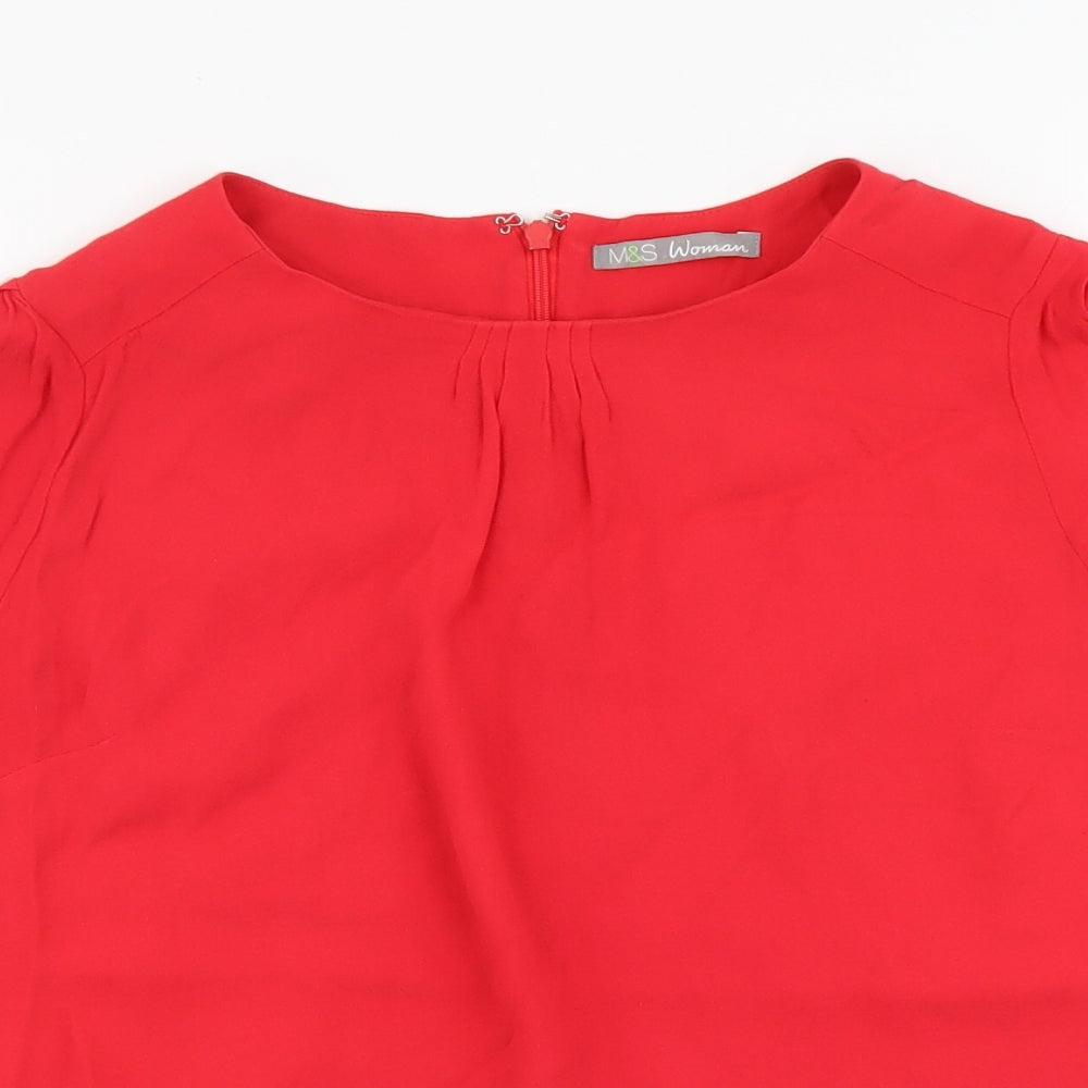 Womens UK Size 8 Marks and Spencer Red Basic Blouse