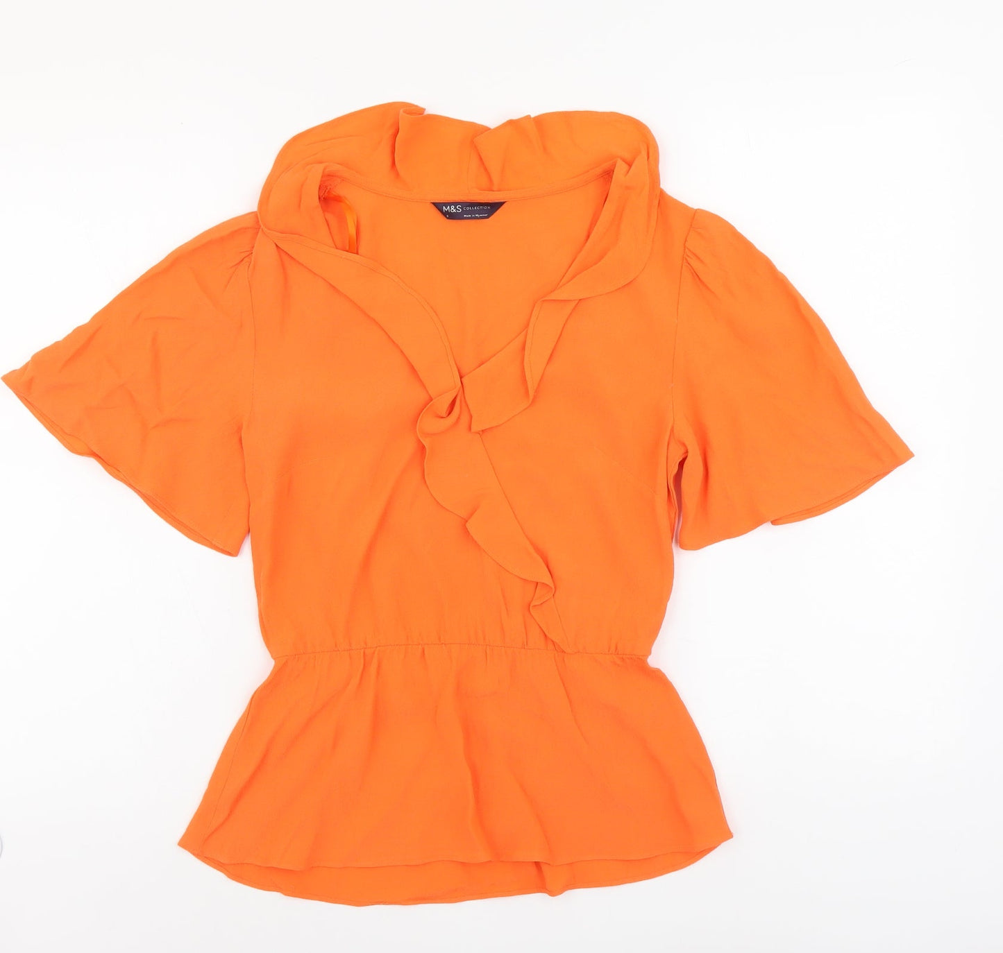 Womens UK Size 6 Marks and Spencer Orange Basic Blouse