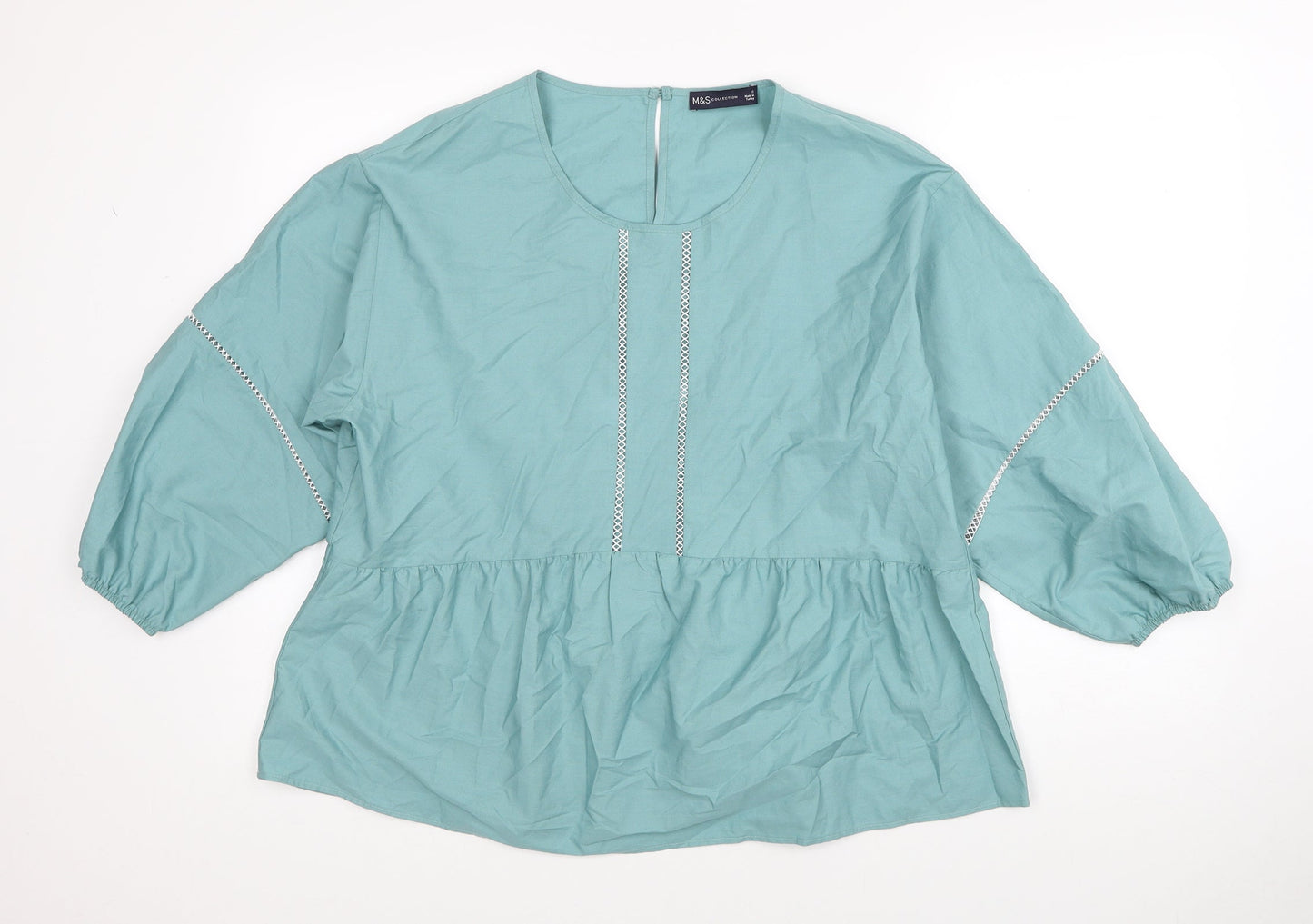 Womens UK Size 12 Marks and Spencer Blue Basic Blouse