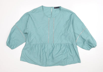 Womens UK Size 12 Marks and Spencer Blue Basic Blouse