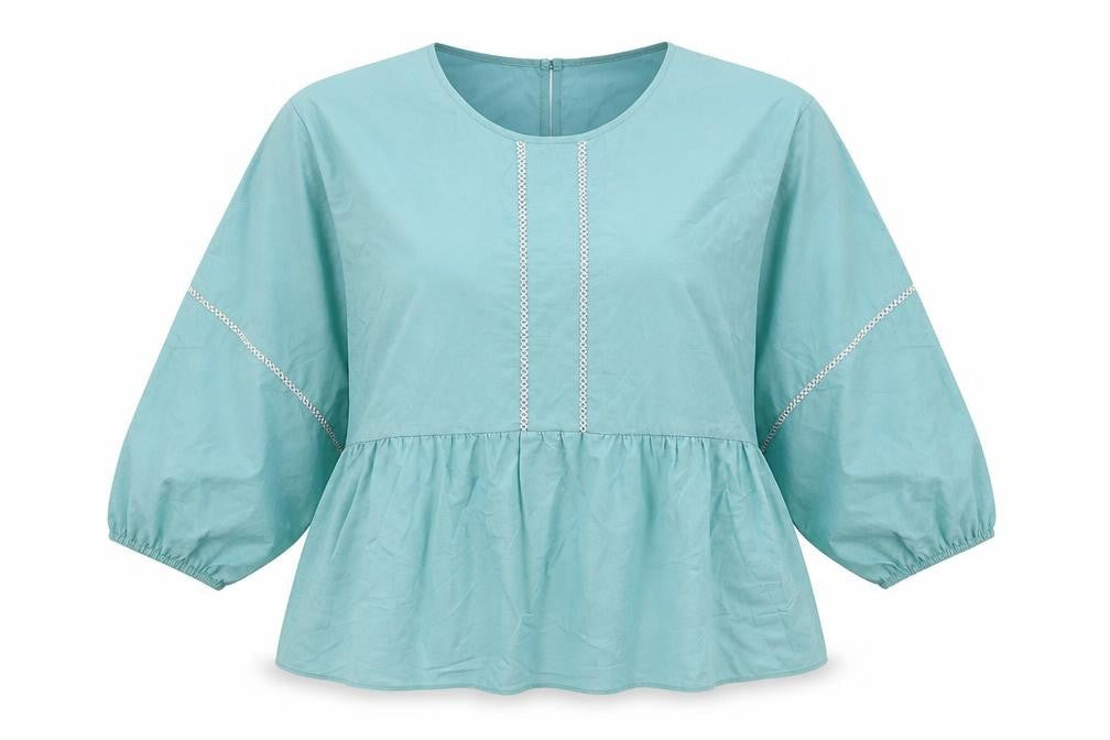 Womens UK Size 12 Marks and Spencer Blue Basic Blouse
