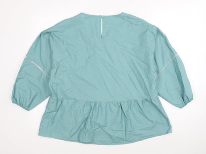 Womens UK Size 12 Marks and Spencer Blue Basic Blouse