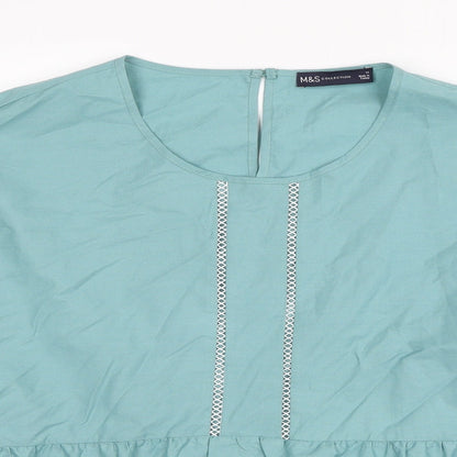 Womens UK Size 12 Marks and Spencer Blue Basic Blouse