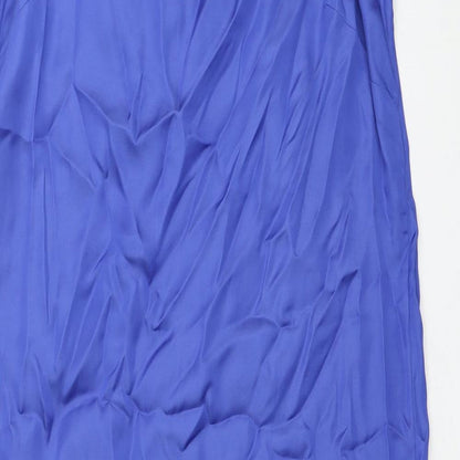 Autograph Womens Blue Polyester Slip Dress Size 14 Scoop Neck Pullover