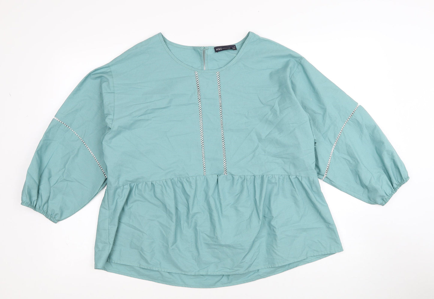 Womens UK Size 12 Marks and Spencer Blue Basic Blouse