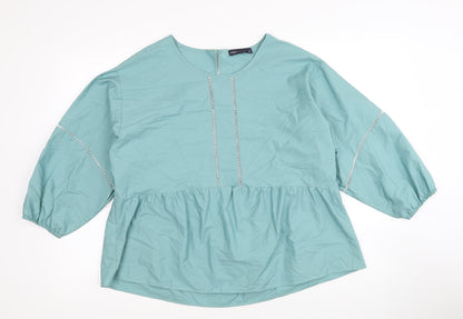 Womens UK Size 12 Marks and Spencer Blue Basic Blouse