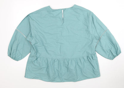 Womens UK Size 12 Marks and Spencer Blue Basic Blouse