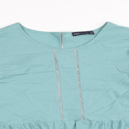 Womens UK Size 12 Marks and Spencer Blue Basic Blouse