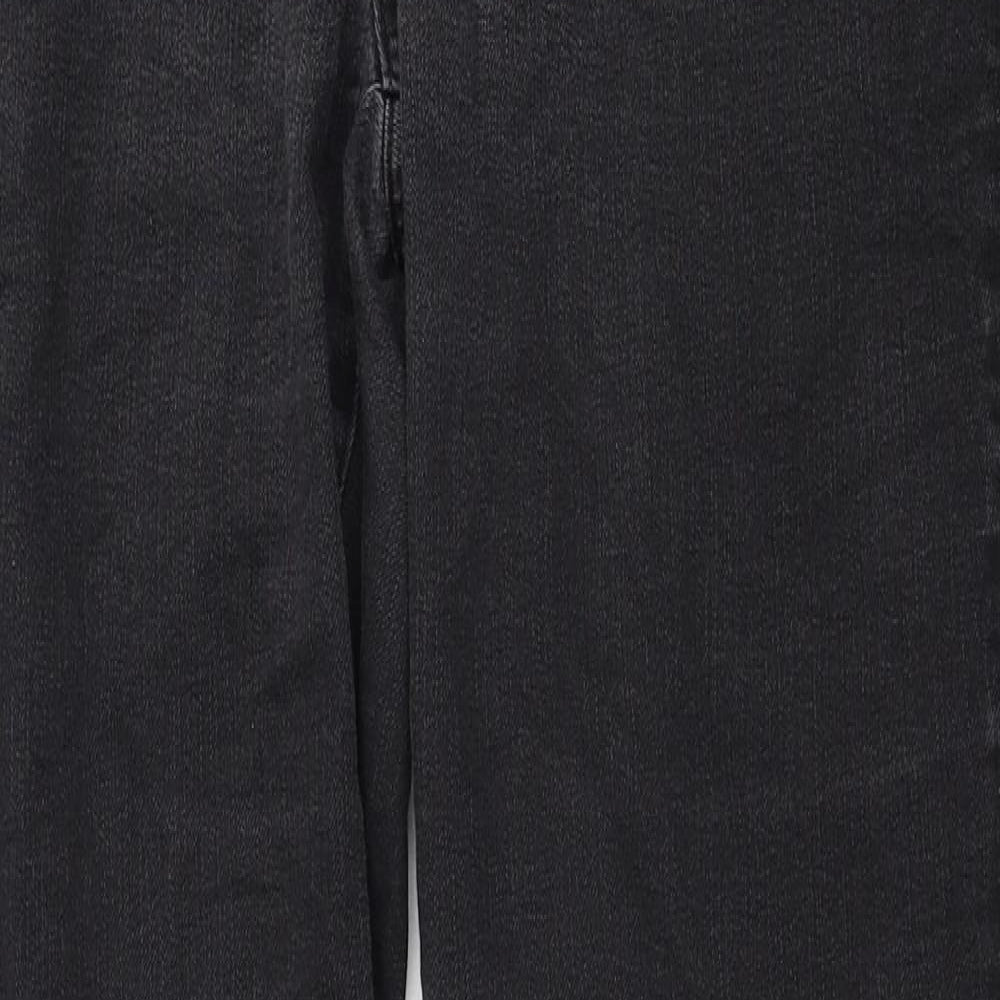 YNDJ Womens Black Cotton Straight Jeans Size 10 Regular Zip