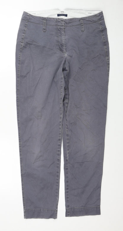 Lands' End Womens Grey Cotton Straight Jeans Size 10 Regular Zip