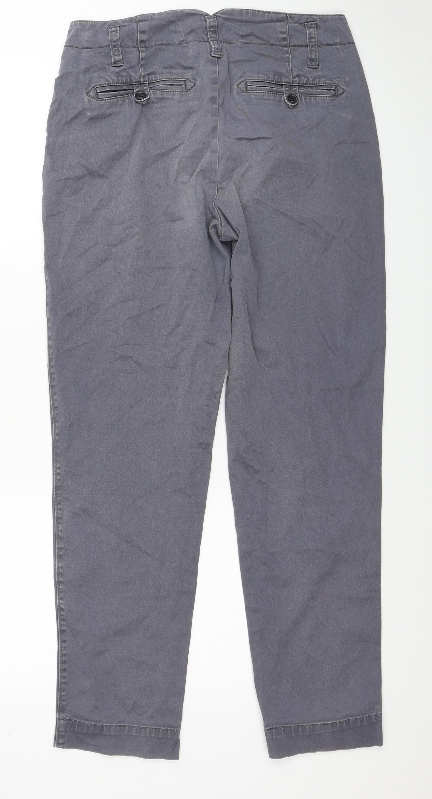 Lands' End Womens Grey Cotton Straight Jeans Size 10 Regular Zip