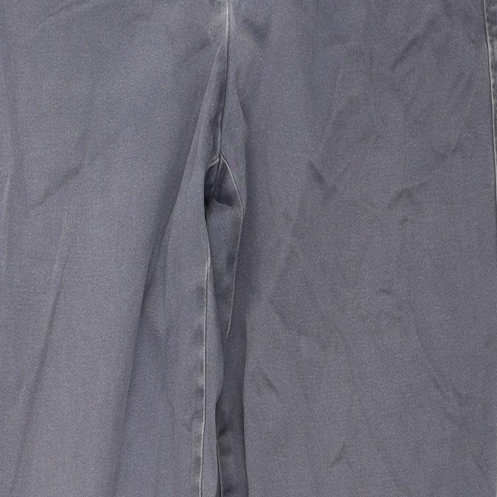 Lands' End Womens Grey Cotton Straight Jeans Size 10 Regular Zip