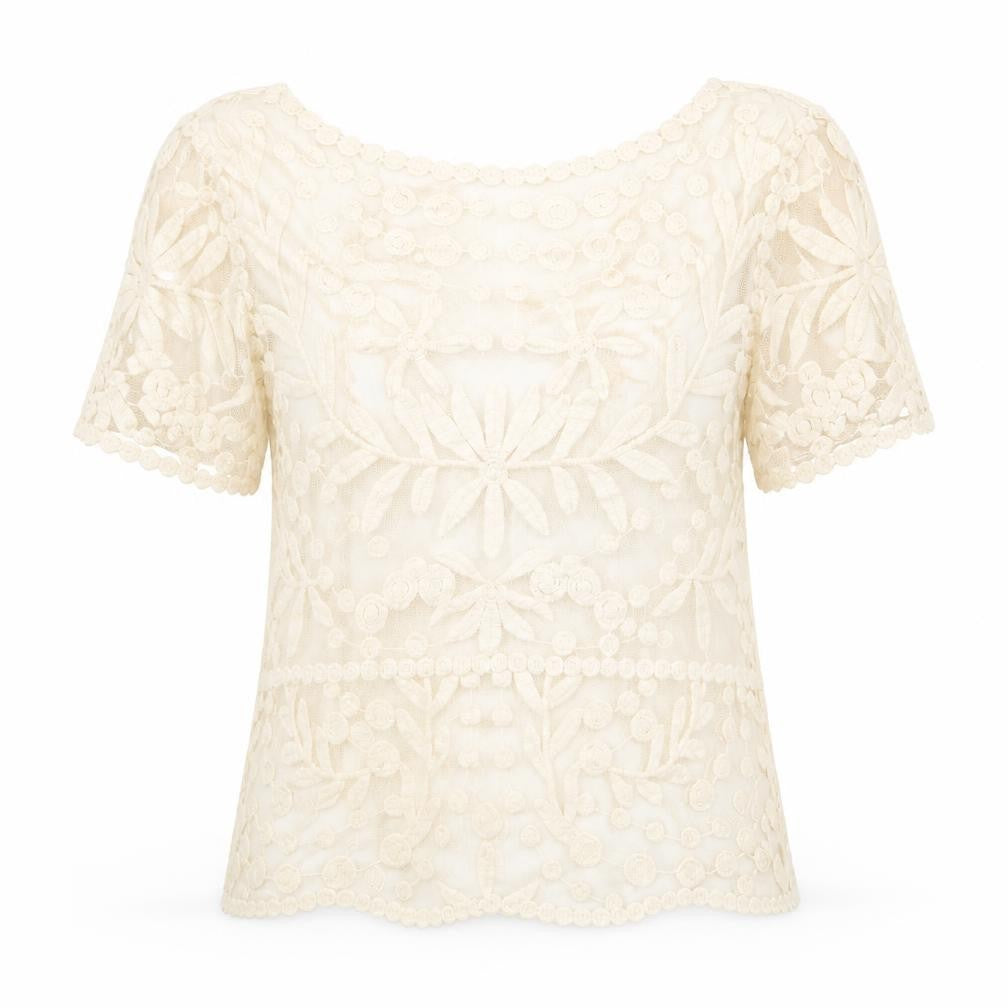 Womens UK Size S Zara Beige Basic Blouse