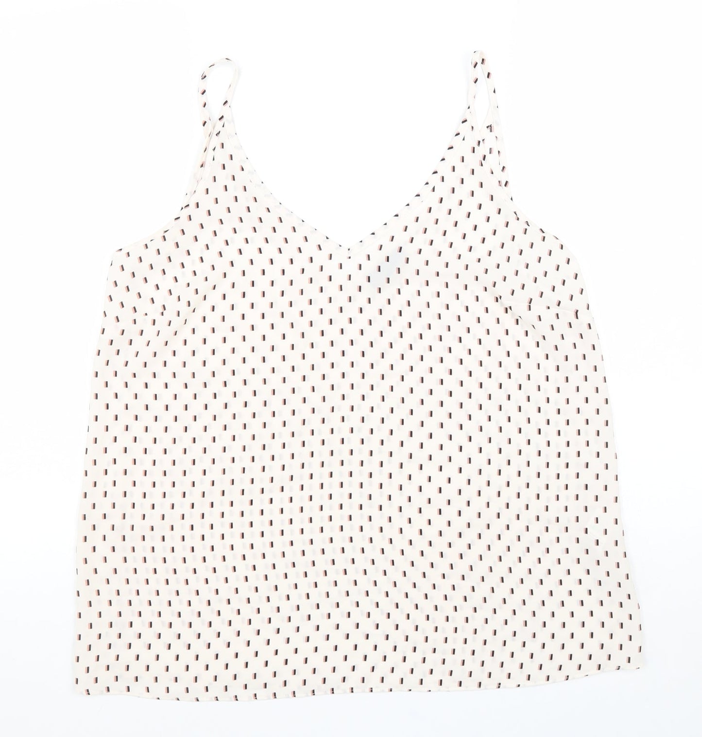 Womens UK Size 12 Papaya White Basic Tank