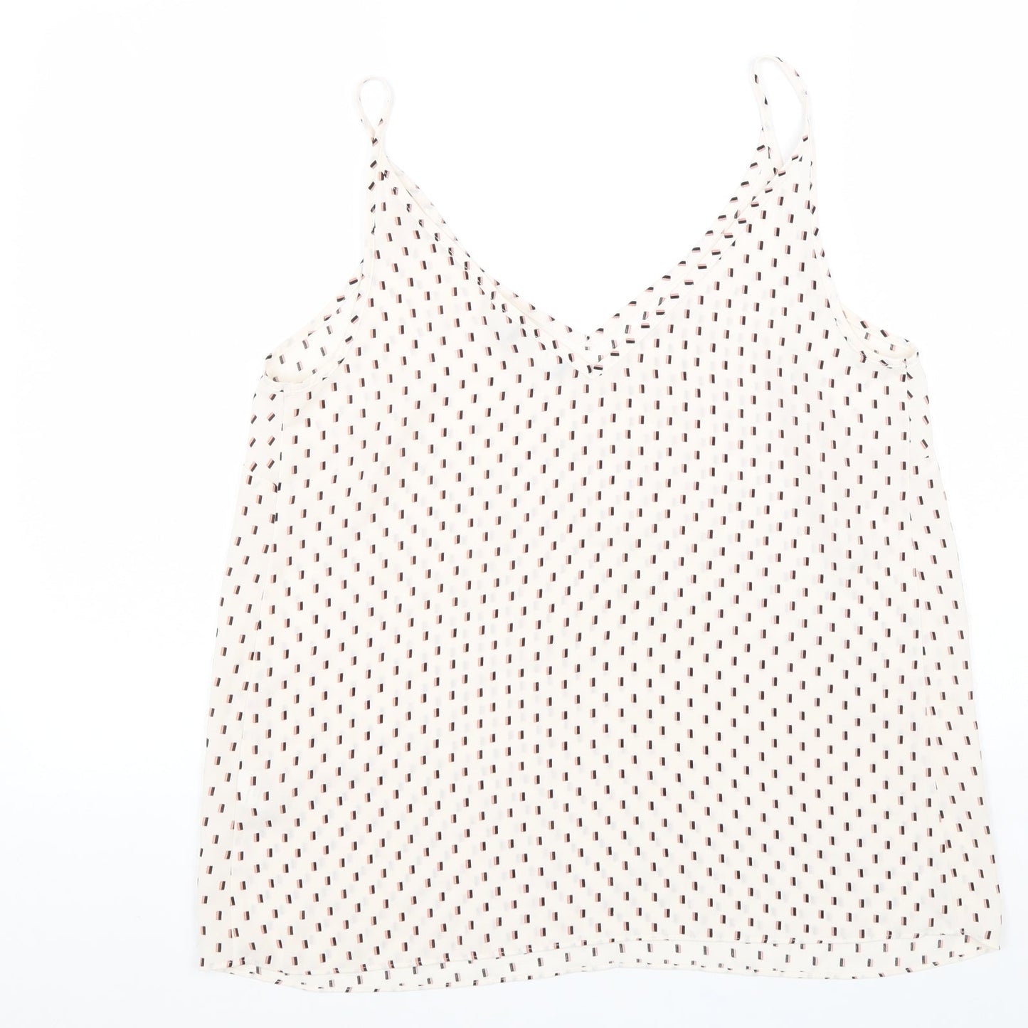 Womens UK Size 12 Papaya White Basic Tank