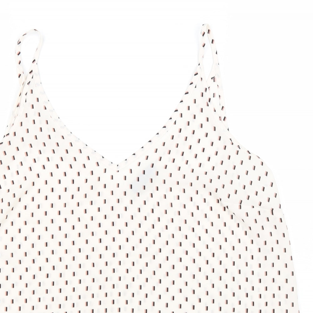 Womens UK Size 12 Papaya White Basic Tank