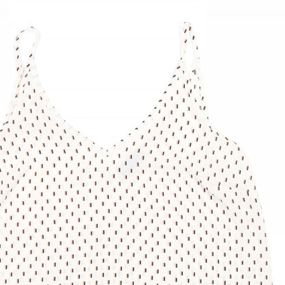 Womens UK Size 12 Papaya White Basic Tank