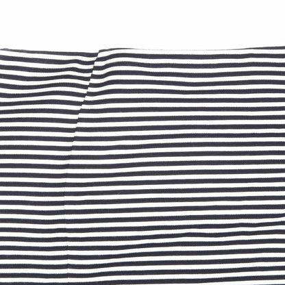 Papaya Womens Black Striped Polyester Straight & Pencil Skirt Size 10 Hook & Loop