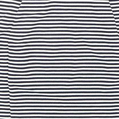 Papaya Womens Black Striped Polyester Straight & Pencil Skirt Size 10 Hook & Loop