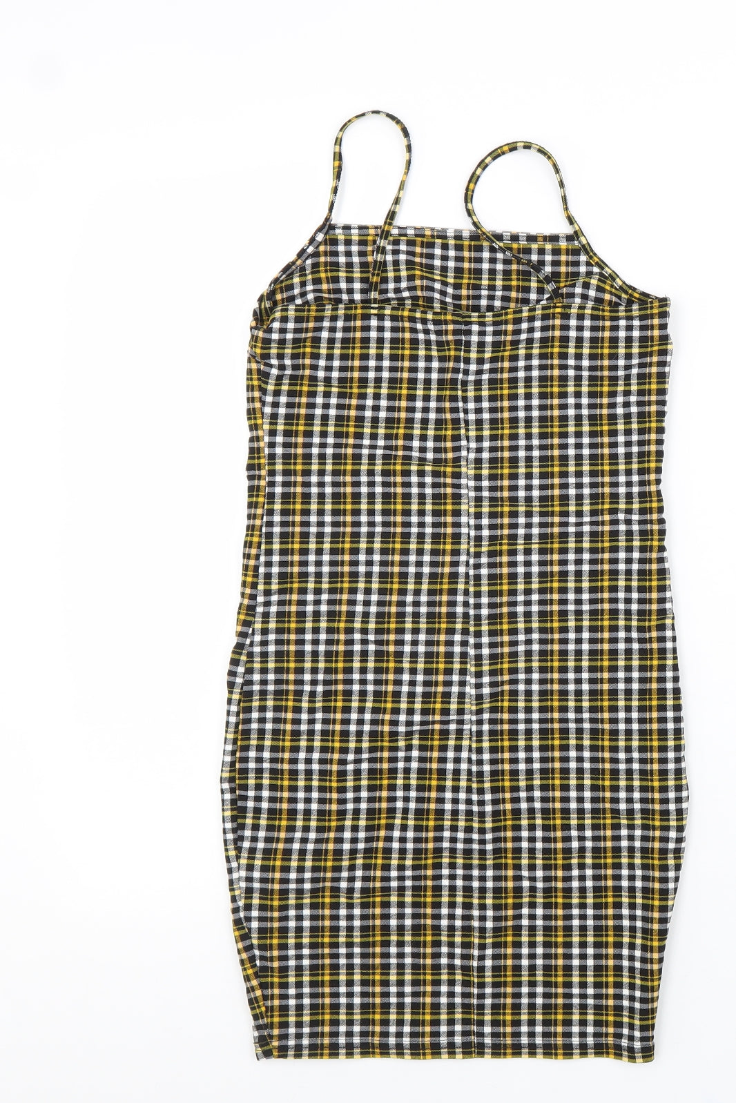 New Look Girls Black Check Viscose A-Line Size 10-11 Years Square Neck Pullover