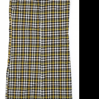 New Look Girls Black Check Viscose A-Line Size 10-11 Years Square Neck Pullover
