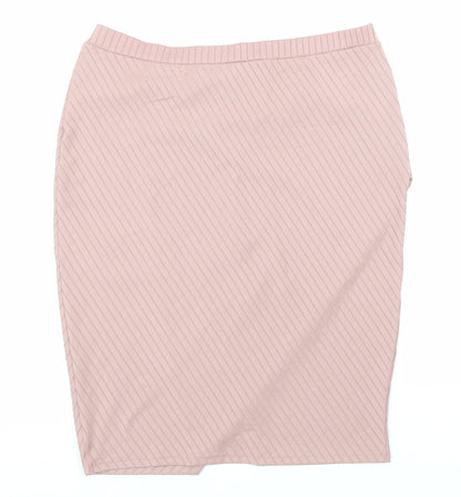 Innocence Womens Pink Polyester Straight & Pencil Skirt Size 14 Hook & Loop