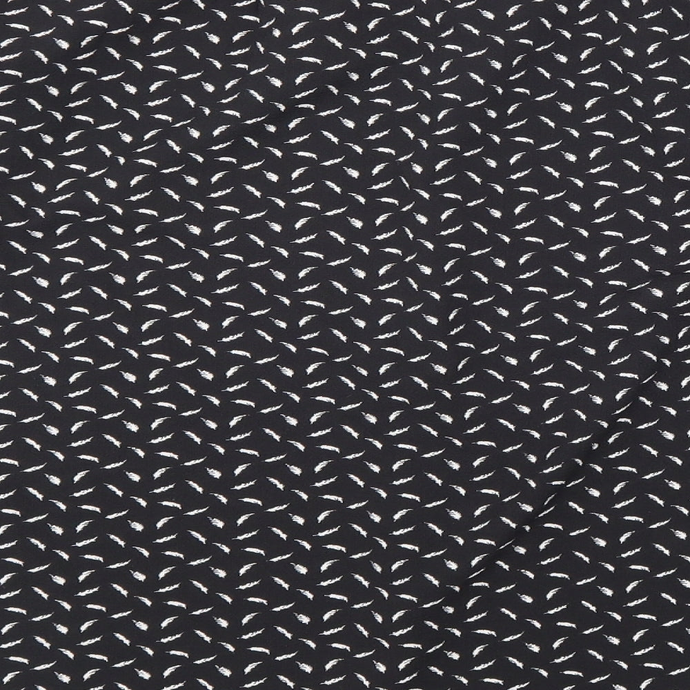 Boohoo Womens Black Geometric Polyester Basic Blouse Size 12 Off the Shoulder - Bardot