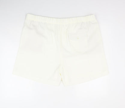 Marks and Spencer Womens Ivory Polyester Sweat Shorts Size 22 Regular Pull On