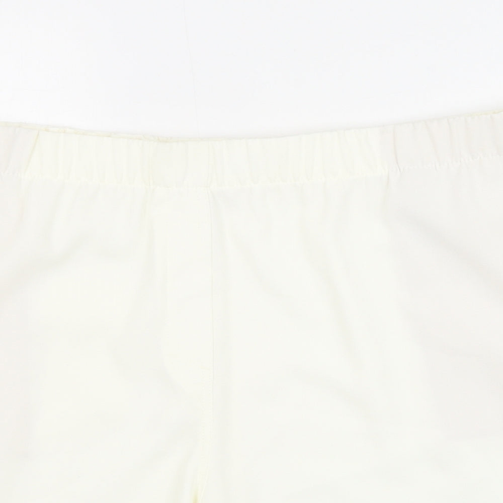 Marks and Spencer Womens Ivory Polyester Sweat Shorts Size 22 Regular Pull On