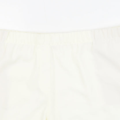 Marks and Spencer Womens Ivory Polyester Sweat Shorts Size 22 Regular Pull On