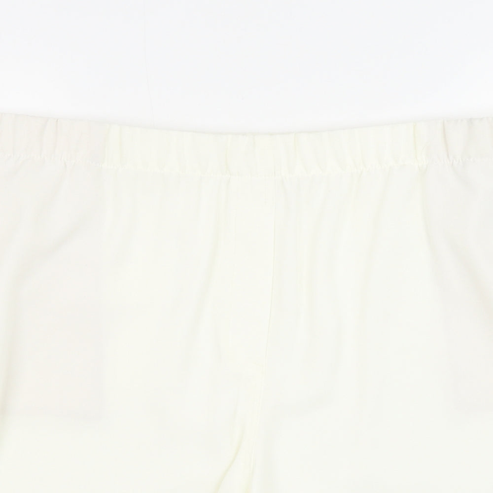 Marks and Spencer Womens Ivory Polyester Sweat Shorts Size 24 Regular Pull On