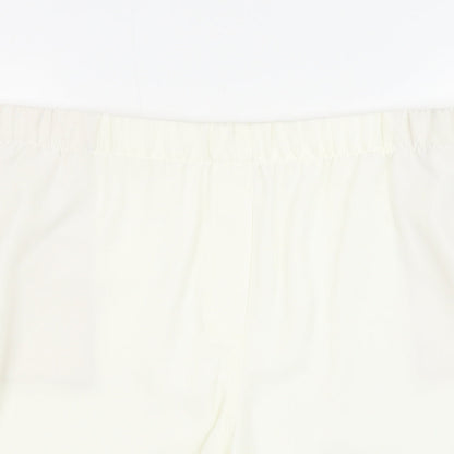 Marks and Spencer Womens Ivory Polyester Sweat Shorts Size 24 Regular Pull On