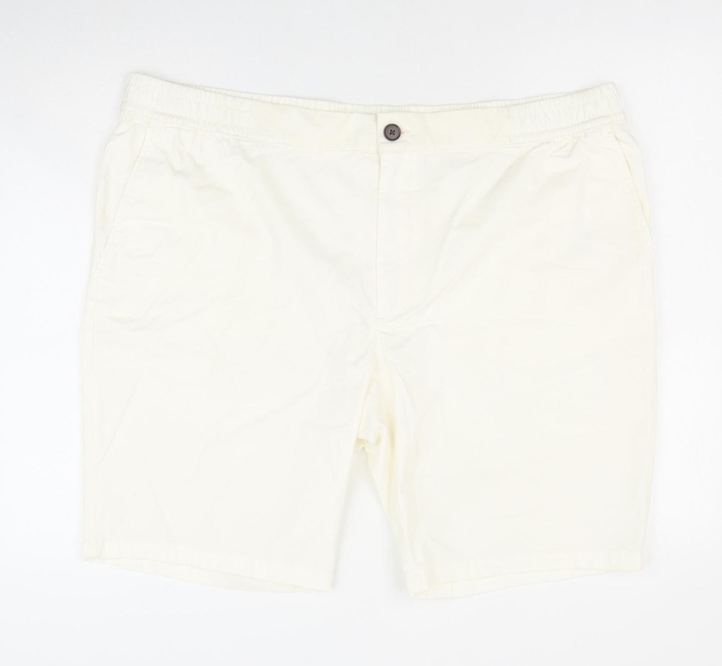 Marks and Spencer Womens Ivory Cotton Chino Shorts Size 2XL Regular Pull On