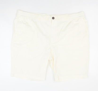 Marks and Spencer Womens Ivory Cotton Chino Shorts Size 2XL Regular Pull On