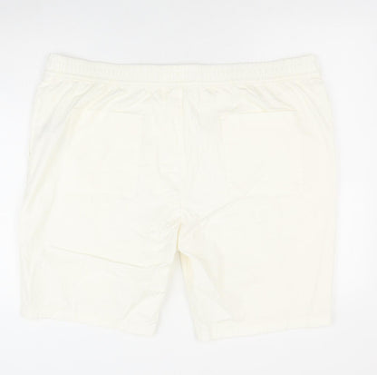 Marks and Spencer Womens Ivory Cotton Chino Shorts Size 2XL Regular Pull On