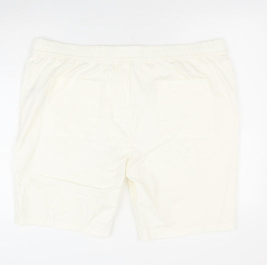 Marks and Spencer Womens Ivory Cotton Chino Shorts Size 2XL Regular Pull On