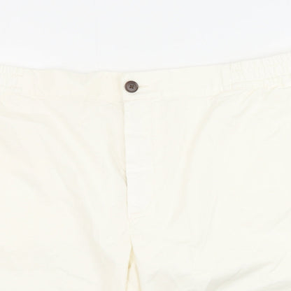 Marks and Spencer Womens White Cotton Chino Shorts Size 2XL Regular Zip