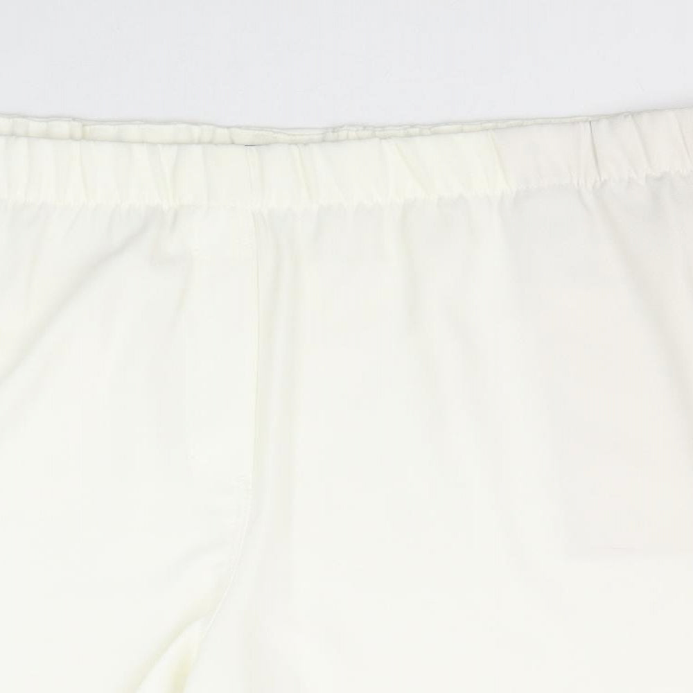Marks and Spencer Womens Ivory Polyester Sweat Shorts Size 24 Regular Zip
